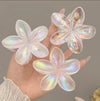 Plastic Transparent Colorful Plumeria Baking Paint Women's Hairpin Headwear Accessories