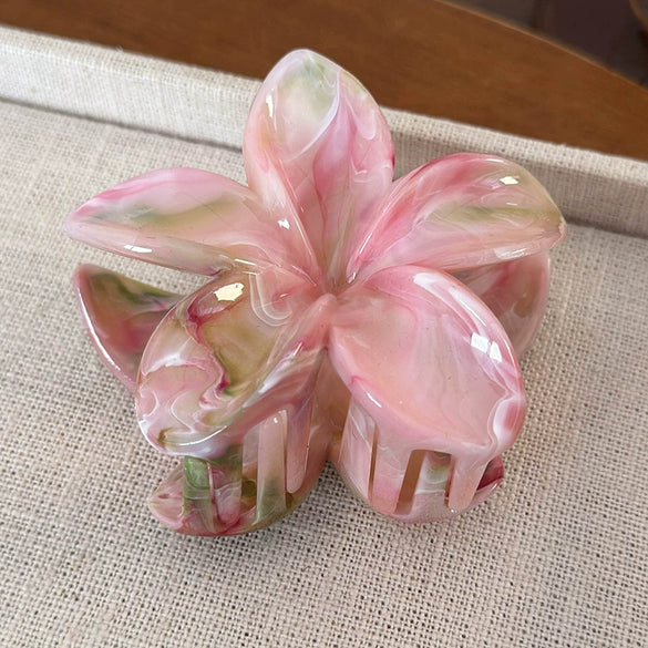 Plastic Women's Dopamine Sweet Flower Hair Claw Clip With Epoxy Treatment