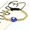 Plastic Woven Bracelet With Copper Beads Gold Plated Love Shape Geometric Pattern For Women