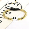 Plastic Woven Bracelet With Copper Beads Gold Plated Love Shape Geometric Pattern For Women