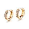 Plated 18K Gold Diamond Men's Earrings Simple Diamondstudded Elegant Earrings Ear Buckle Earrings