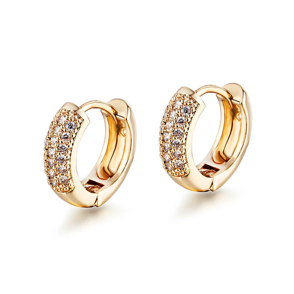 Plated 18K Gold Diamond Men's Earrings Simple Diamondstudded Elegant Earrings Ear Buckle Earrings