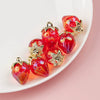 Plated Resin And Plastic Strawberry Hanging Hole Jewelry Accessories For Mobile Phone Chain And Key Chain