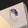 Platform   Amethyst Tourmaline Ring Ladies Hand Jewelry Wholesale