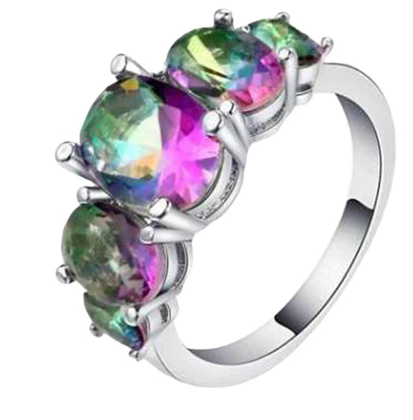 Platform   Amethyst Tourmaline Ring Ladies Hand Jewelry Wholesale