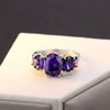 Platform   Amethyst Tourmaline Ring Ladies Hand Jewelry Wholesale