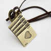 Playing Card Style Vintage Bronze Alloy Necklace With Animals And Zodiac Pattern