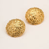 Pleated Design Metal Ball Earrings Stainless Steel 18K Electroplating Geometric Style Jewelry
