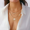 Pleated Disc Pendant Necklace Metal Alloy Geometric Electroplating Hiphop Exaggerate Style For Women