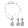 Pleated Flower Pendant Necklace Metal Alloy Copperclad Iron Electroplated For Women