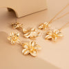 Pleated Flower Pendant Necklace Metal Alloy Copperclad Iron Electroplated For Women