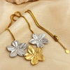 Pleated Flower Pendant Necklace Titanium Steel Stainless Steel Cross Chain U Shape Vintage Electroplated Jewelry
