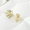 Pleated Lace Copper Earrings Electroplated Hand Made Jewelry Accessories