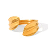Pleated Leafshaped Open Stainless Steel Bracelet With Electroplating And Ins Style