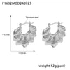 Pleated Wave Chrysanthemum Hollow Asymmetrical Women's Earrings Titanium Steel 18K Gold Plated Geometric Style Electroplated