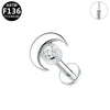 Plugin Ear Bone Nail And Lip Nail Titanium Alloy Zircon Copper Stainless Steel Geometric Electroplating