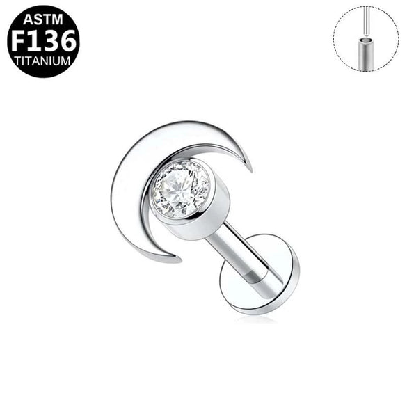 Plugin Ear Bone Nail And Lip Nail Titanium Alloy Zircon Copper Stainless Steel Geometric Electroplating