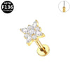 Plugin Ear Bone Nail And Lip Nail Titanium Alloy Zircon Copper Stainless Steel Geometric Electroplating