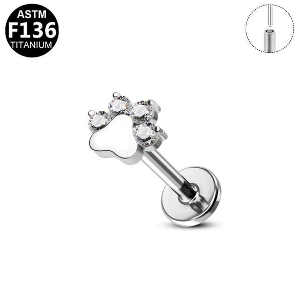 Plugin Ear Bone Nail And Lip Nail Titanium Alloy Zircon Copper Stainless Steel Geometric Electroplating