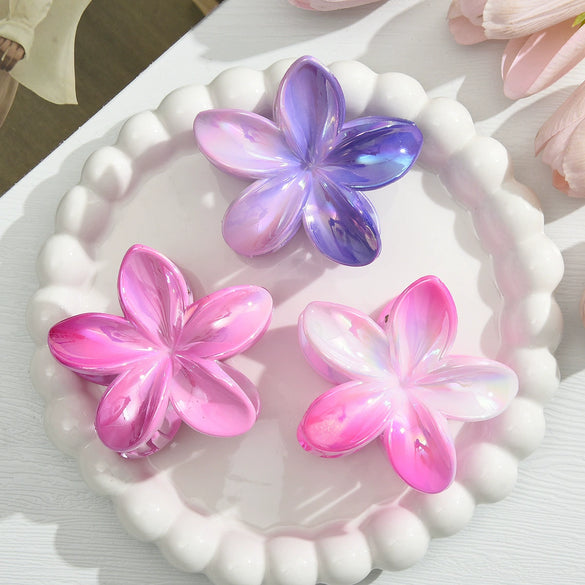 Plumeria Flower Hair Clip Set Women's Simple Style Painted Hair Accessories