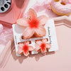 Plumeria Flower Hair Clip Set Women's Simple Style Painted Hair Accessories