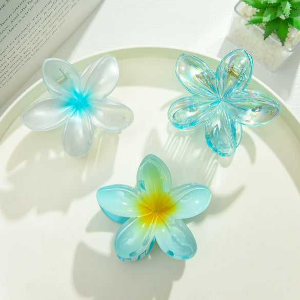 Plumeria Hair Clip Set Plastic Little Fresh Style Baking Paint Women's Hair Accessories
