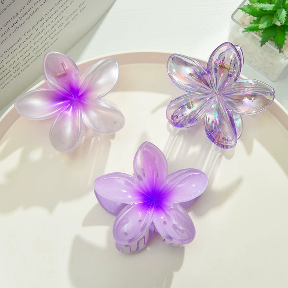 Plumeria Hair Clip Set Plastic Little Fresh Style Baking Paint Women's Hair Accessories