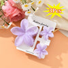 Plumeria Hairpin Set Women's Simple Style Baking Paint Ripple Flower Gripper Hair Accessories