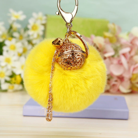 Plush Bell Car Keychain And Bag Pendant Cute And Creative