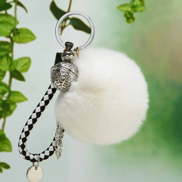 Plush Bell Car Keychain And Bag Pendant Cute And Creative