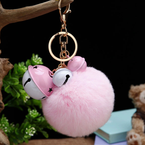 Plush Bell Car Keychain And Bag Pendant Cute And Creative