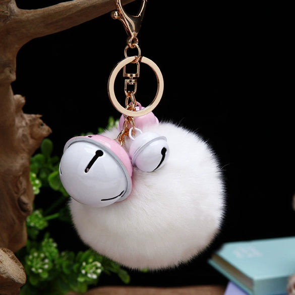 Plush Bell Car Keychain And Bag Pendant Cute And Creative