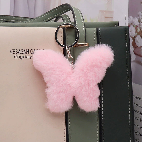 Plush Butterfly Keychain Pendant Cute Cartoon Bag Doll Decoration Hanging Accessories