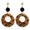 Plush Button Geometric Circle Metal Electroplated Earrings For Women
