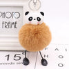 Plush Cute Panda Fur Ball Keychain Pendant For Women