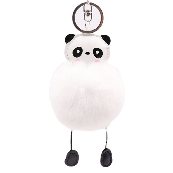 Plush Cute Panda Fur Ball Keychain Pendant For Women