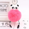 Plush Cute Panda Fur Ball Keychain Pendant For Women