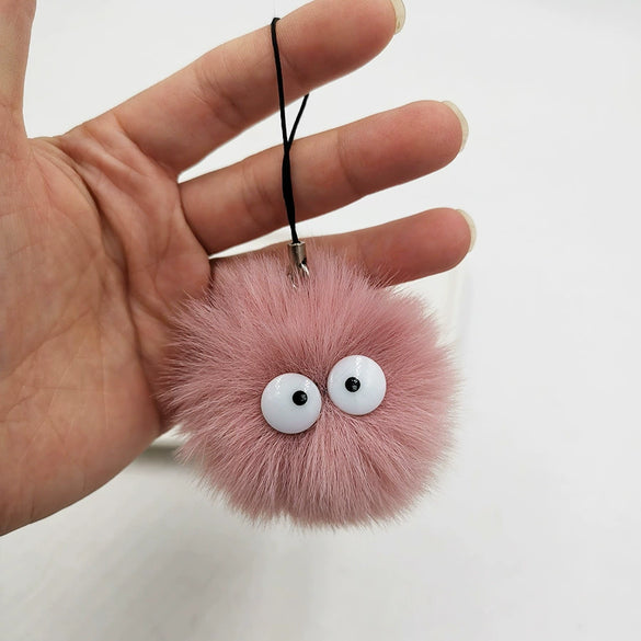 Plush Elf Coal Fur Ball Pendant For Bags Earphones Mobile Phones And Schoolbags