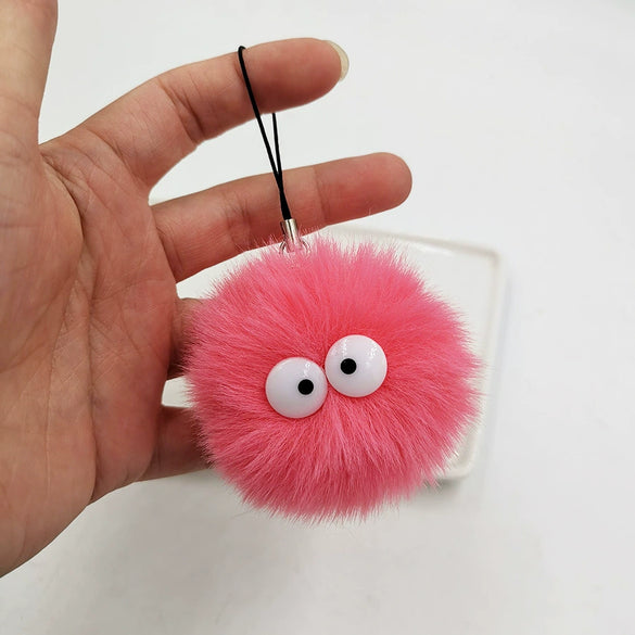 Plush Elf Coal Fur Ball Pendant For Bags Earphones Mobile Phones And Schoolbags
