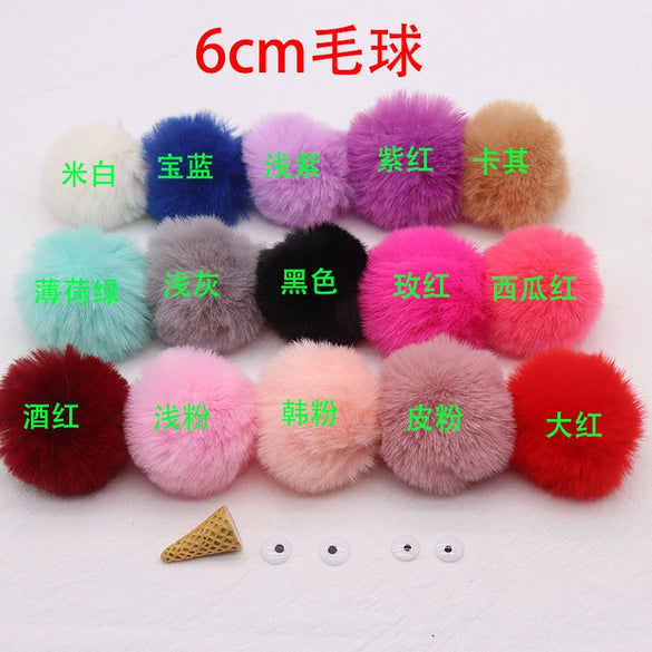 Plush Elf Coal Fur Ball Pendant For Bags Earphones Mobile Phones And Schoolbags