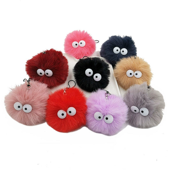 Plush Elf Coal Fur Ball Pendant For Bags Earphones Mobile Phones And Schoolbags