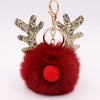 Plush Elk Antler Sequined Keychain For Women