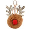 Plush Elk Antler Sequined Keychain For Women