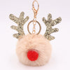 Plush Elk Antler Sequined Keychain For Women