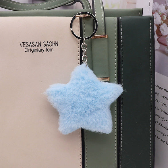 Plush Fivepointed Star Keychain Pendant Cute Cartoon Bag Doll Decoration Hanging Accessories