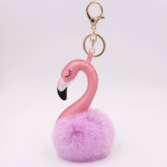 Plush Flamingo Keychain For Women