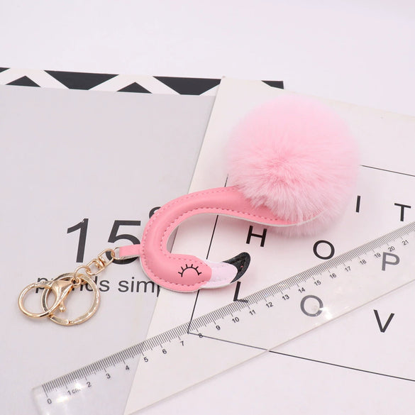 Plush Flamingo Keychain For Women