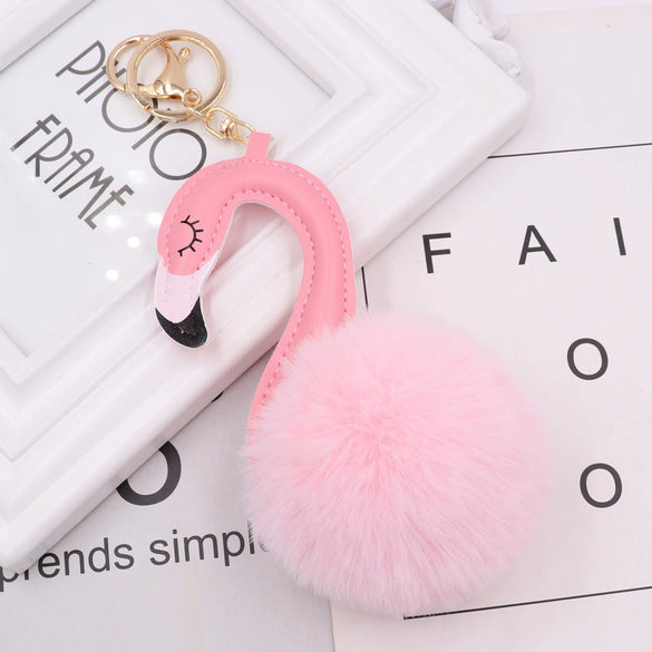 Plush Flamingo Keychain For Women