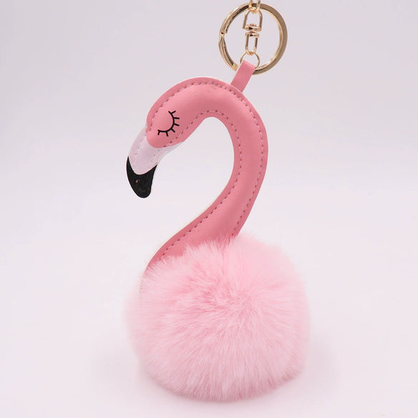 Plush Flamingo Keychain For Women