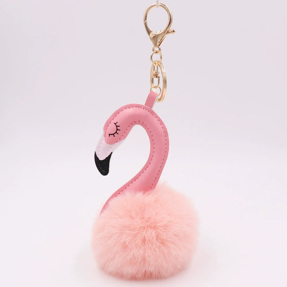 Plush Flamingo Keychain For Women